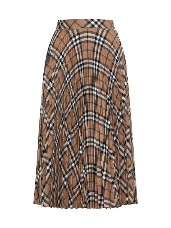 Linden Check Wool Blend Pleated Skirt sold by Lord & Taylor