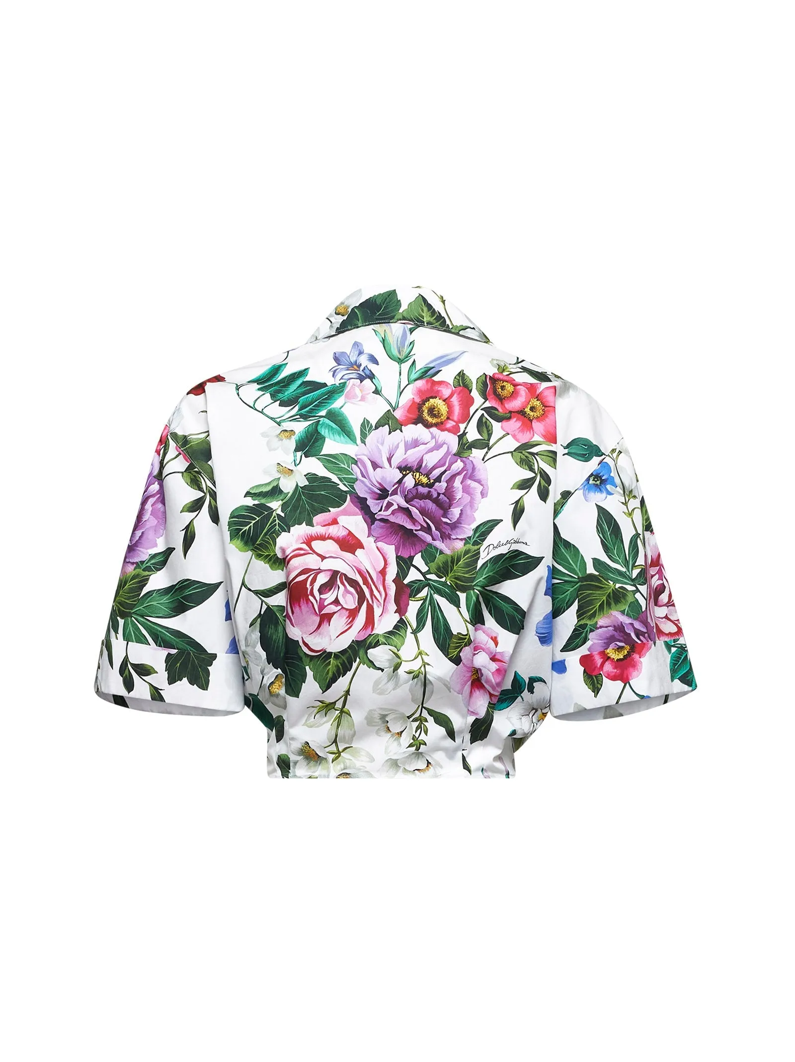 Floral Print Cotton Cropped Shirt sold by Lord & Taylor product image thumbnail 2