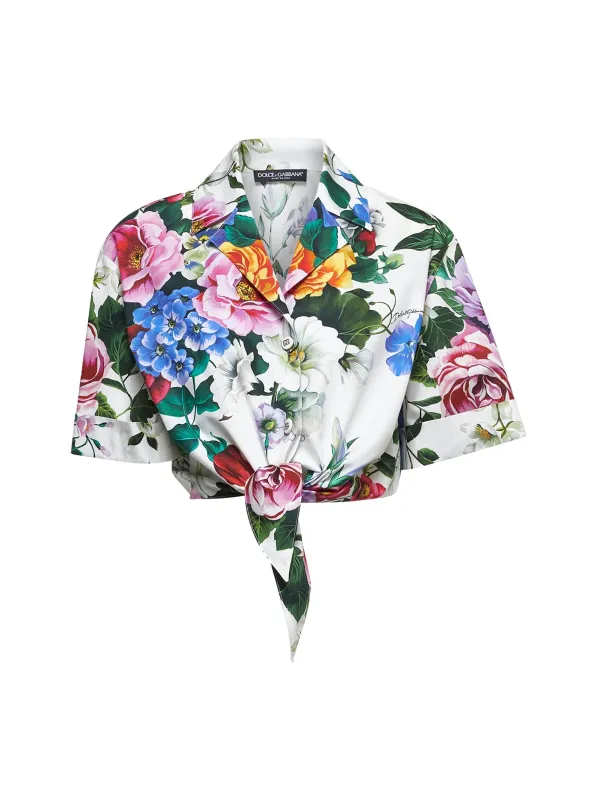 Floral Print Cotton Cropped Shirt sold by Lord & Taylor