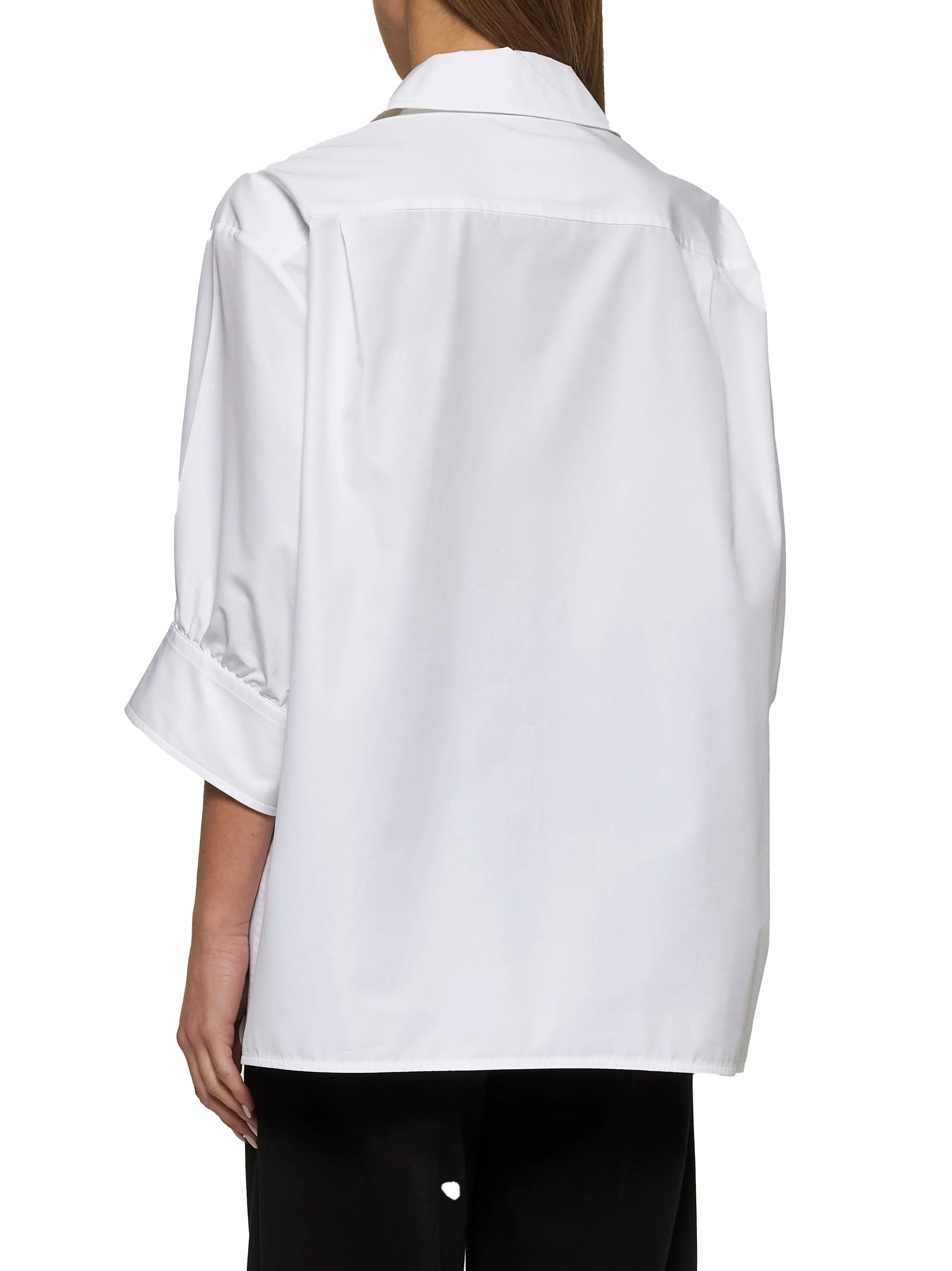 White Poplin Boxy Shirt sold by Lord & Taylor product image thumbnail 4