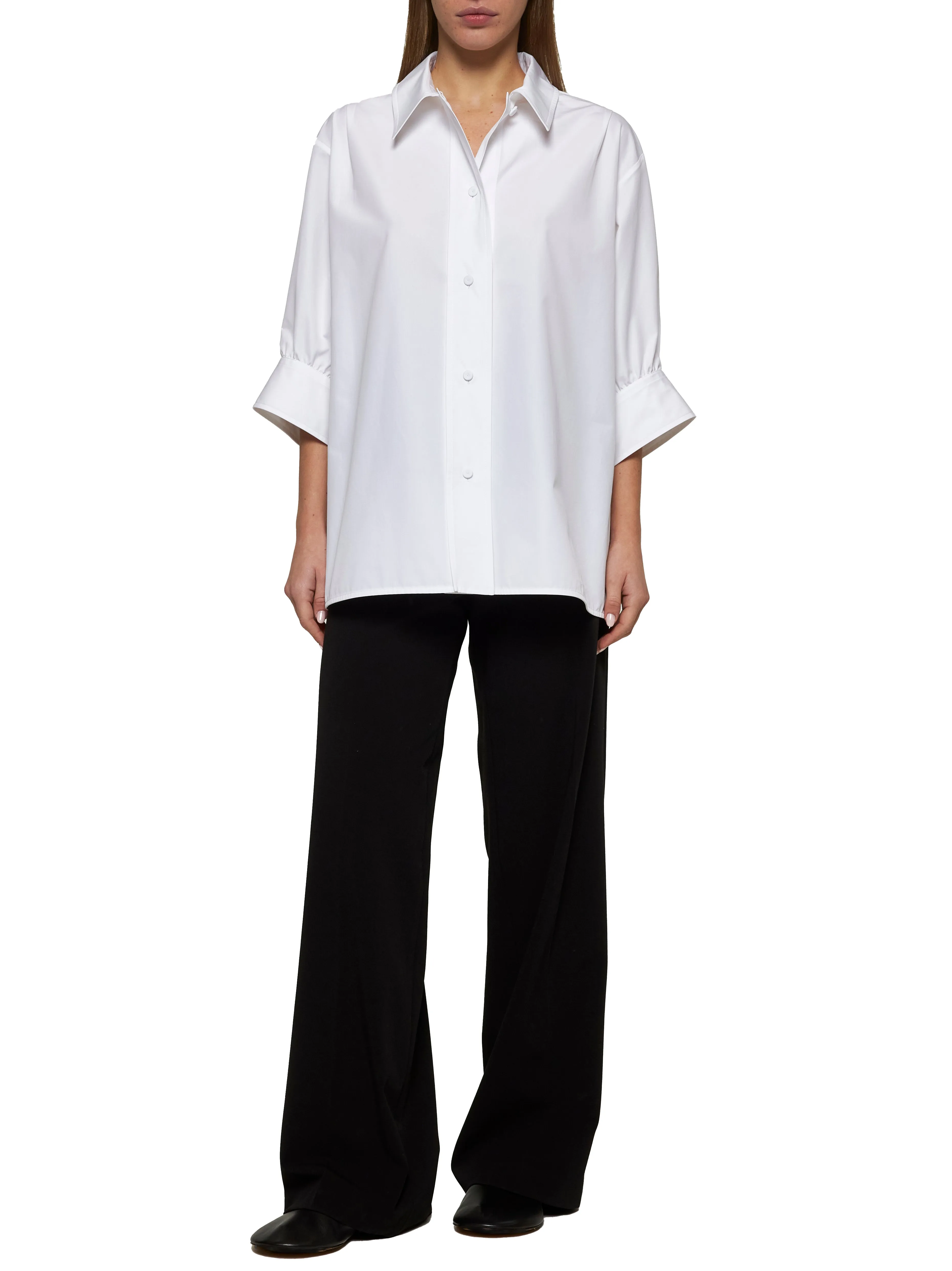 White Poplin Boxy Shirt sold by Lord & Taylor product image thumbnail 2