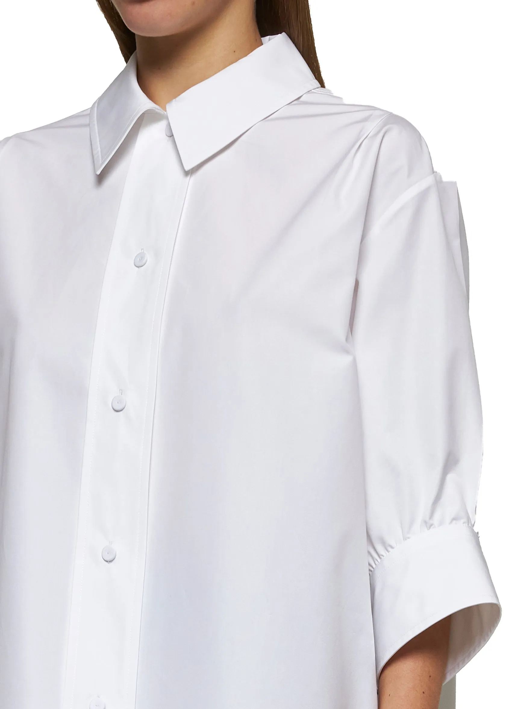 White Poplin Boxy Shirt sold by Lord & Taylor product image thumbnail 5