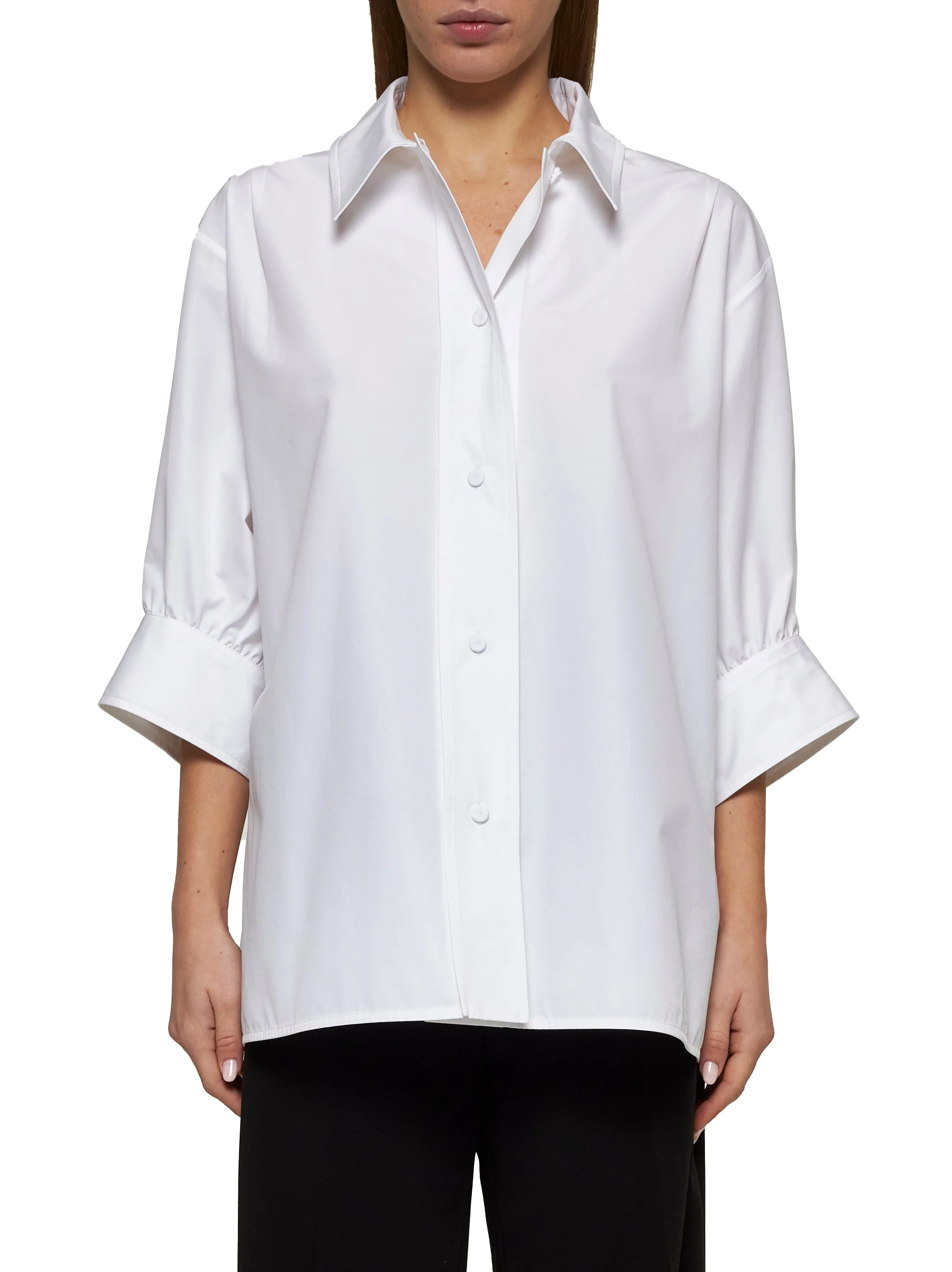 White Poplin Boxy Shirt sold by Lord & Taylor product image thumbnail 3
