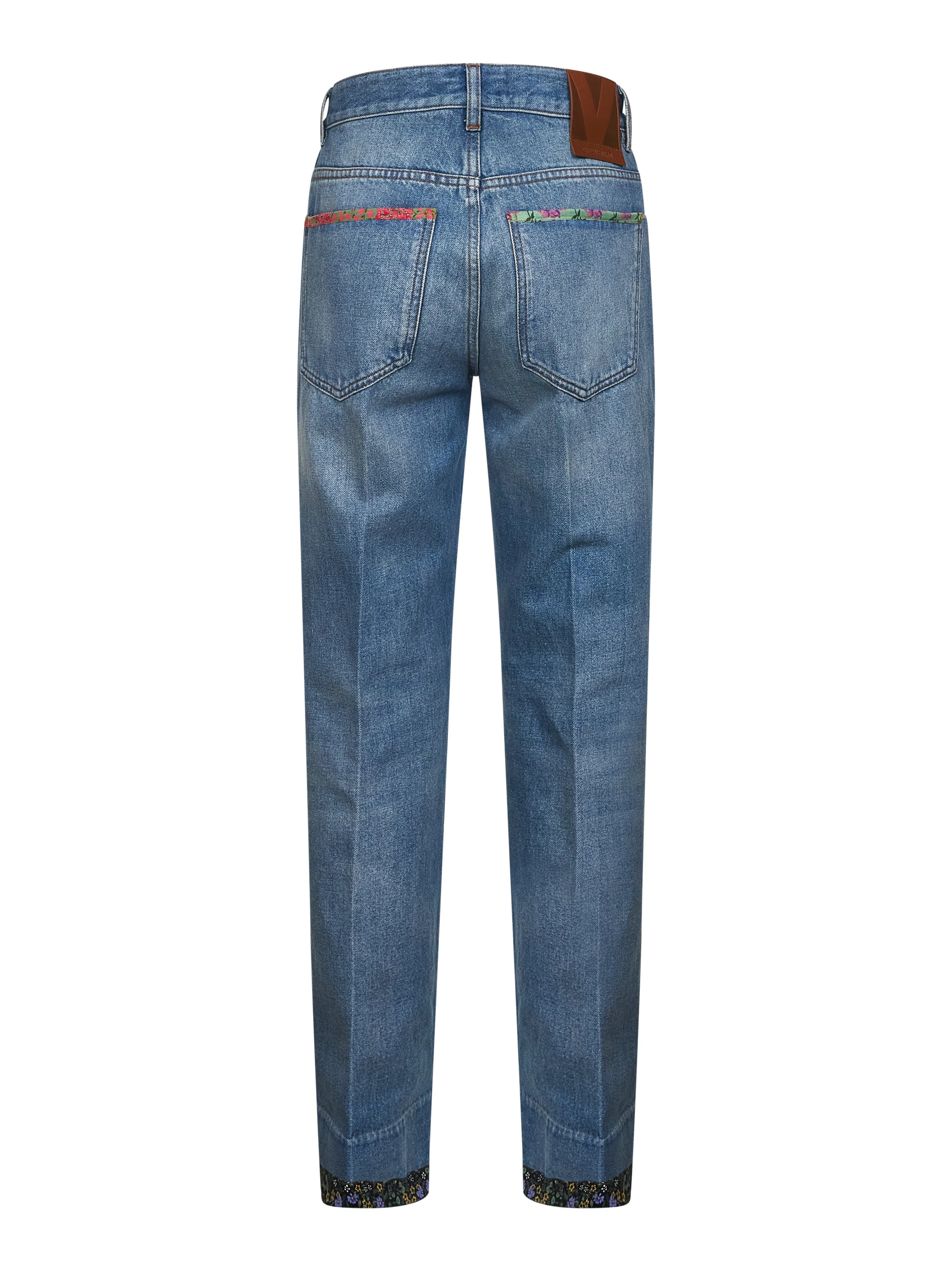 Blue Denim Jeans with Floral Print Edges sold by Lord & Taylor product image thumbnail 2