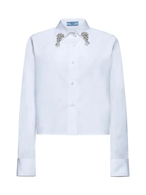 White Embroidered Poplin Shirt sold by Lord & Taylor