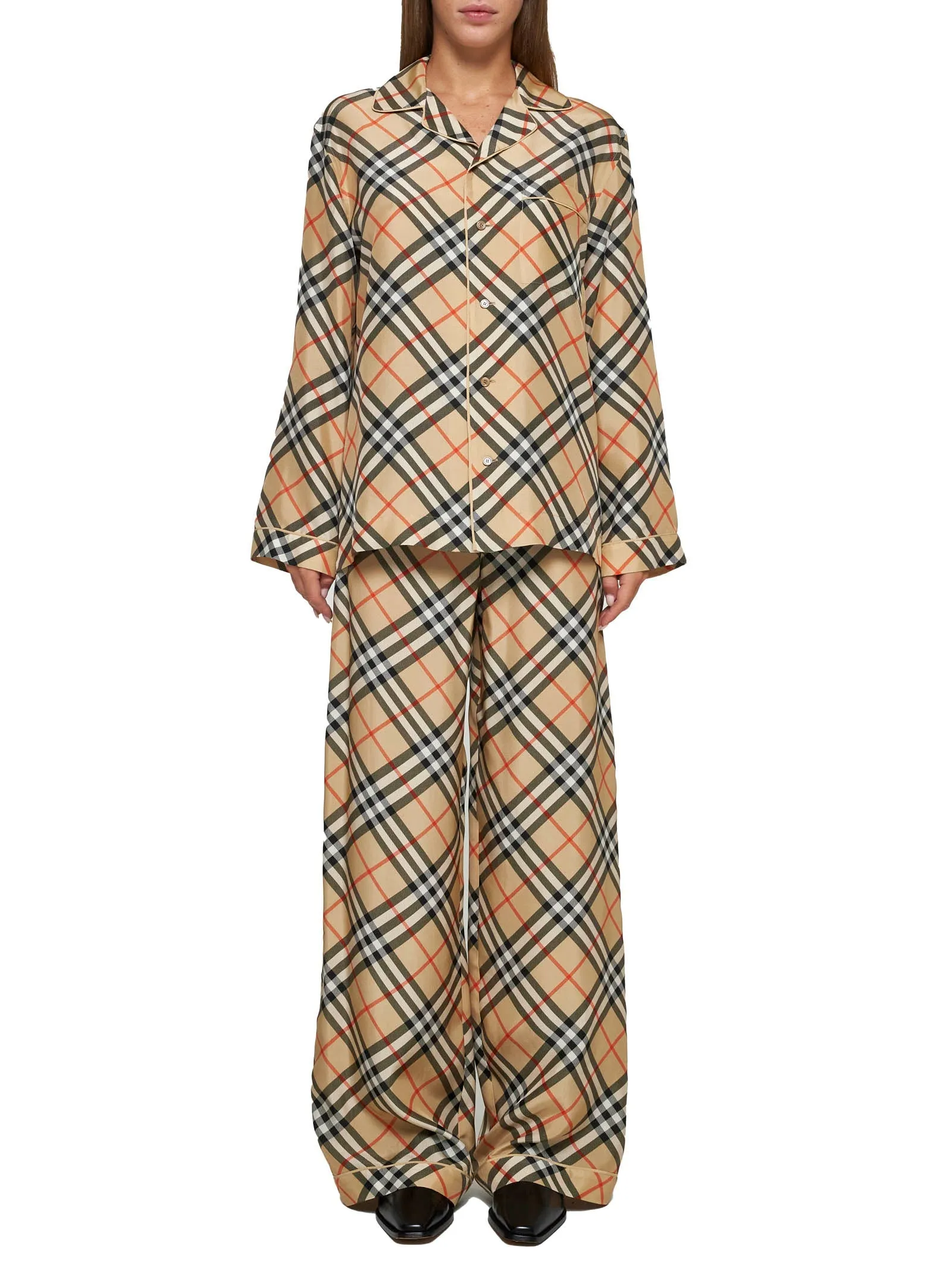 Burberry Check Print Silk Shirt sold by Lord & Taylor product image thumbnail 2