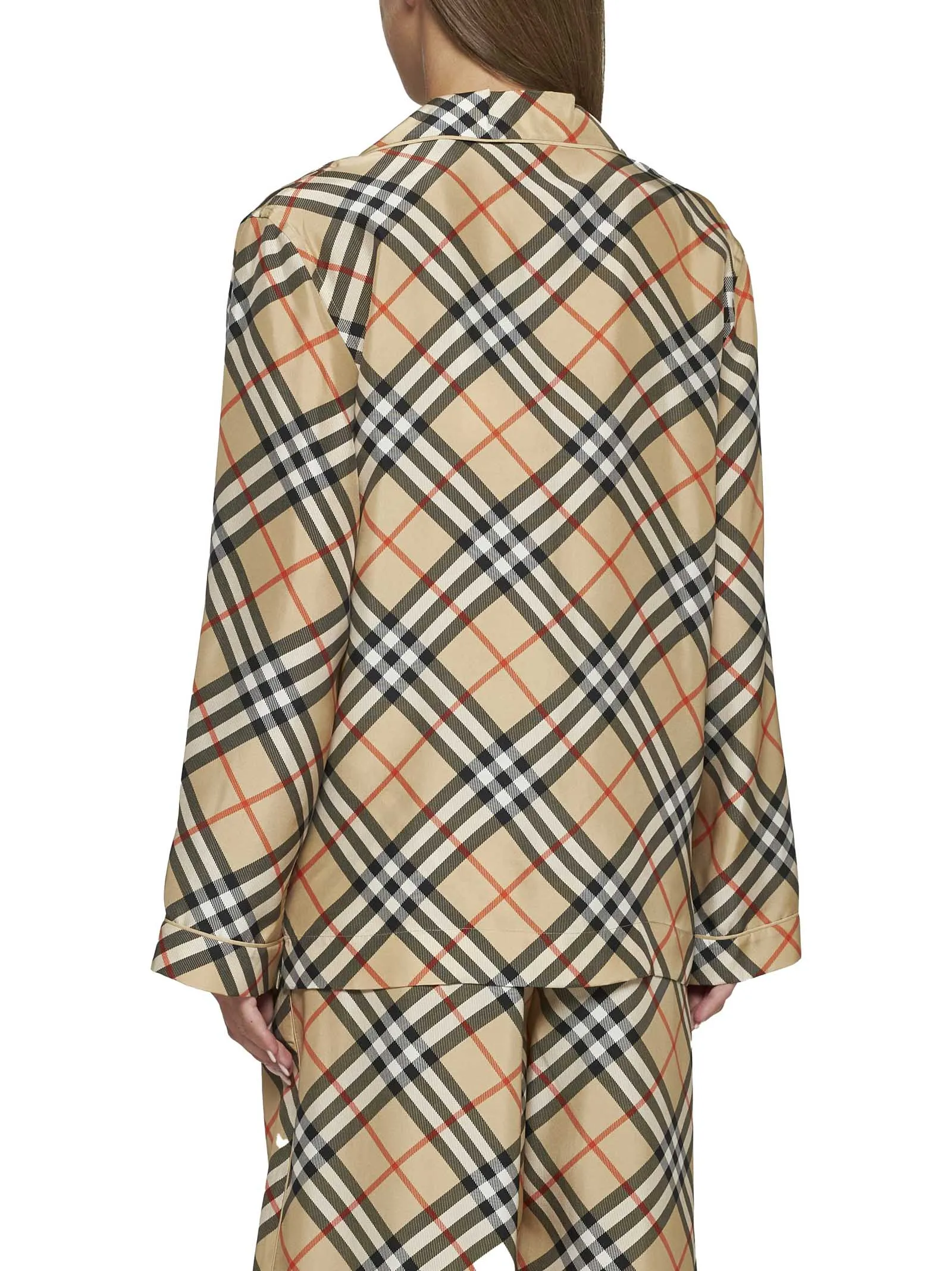 Burberry Check Print Silk Shirt sold by Lord & Taylor product image thumbnail 4