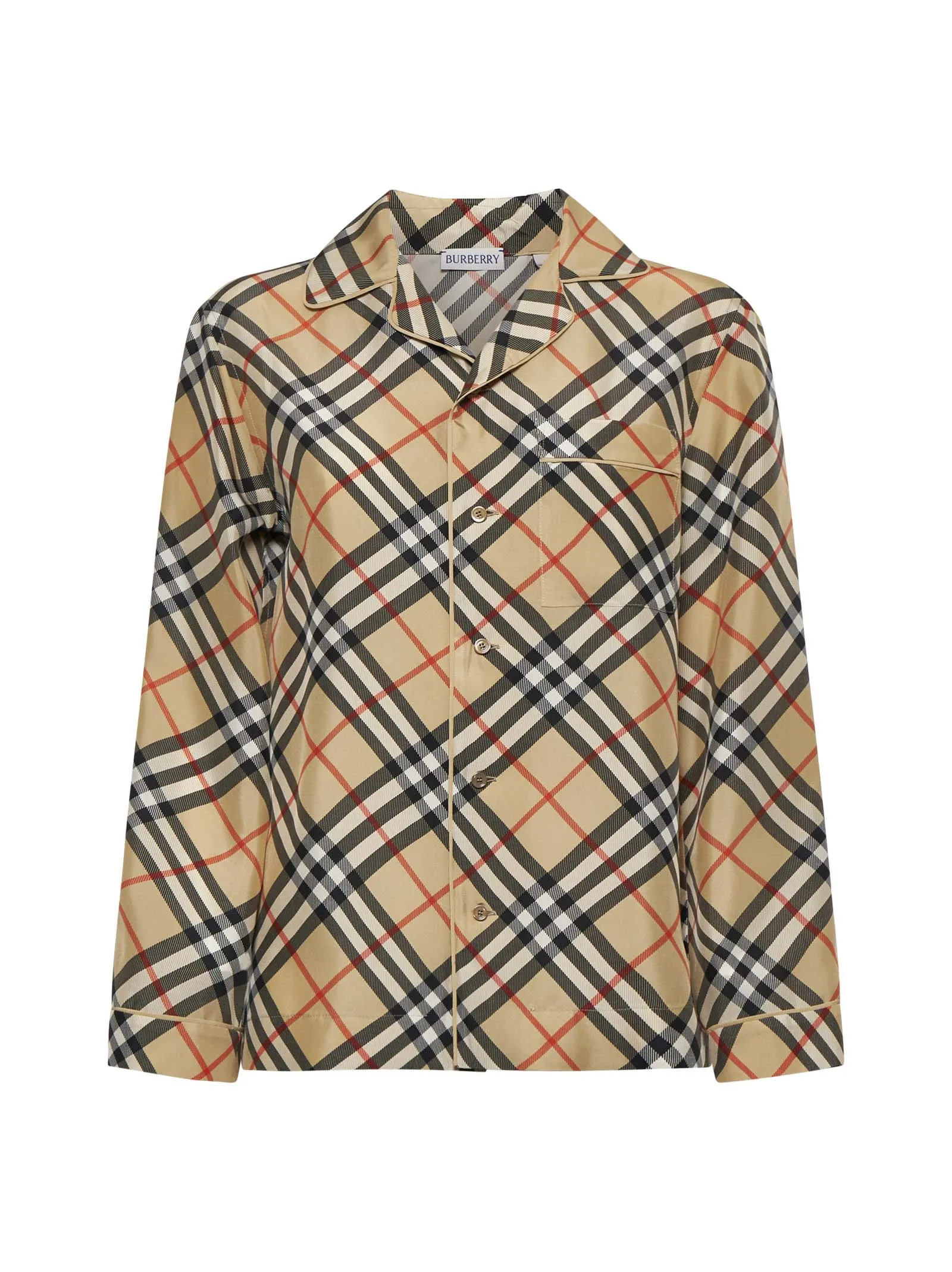 Burberry Check Print Silk Shirt sold by Lord & Taylor