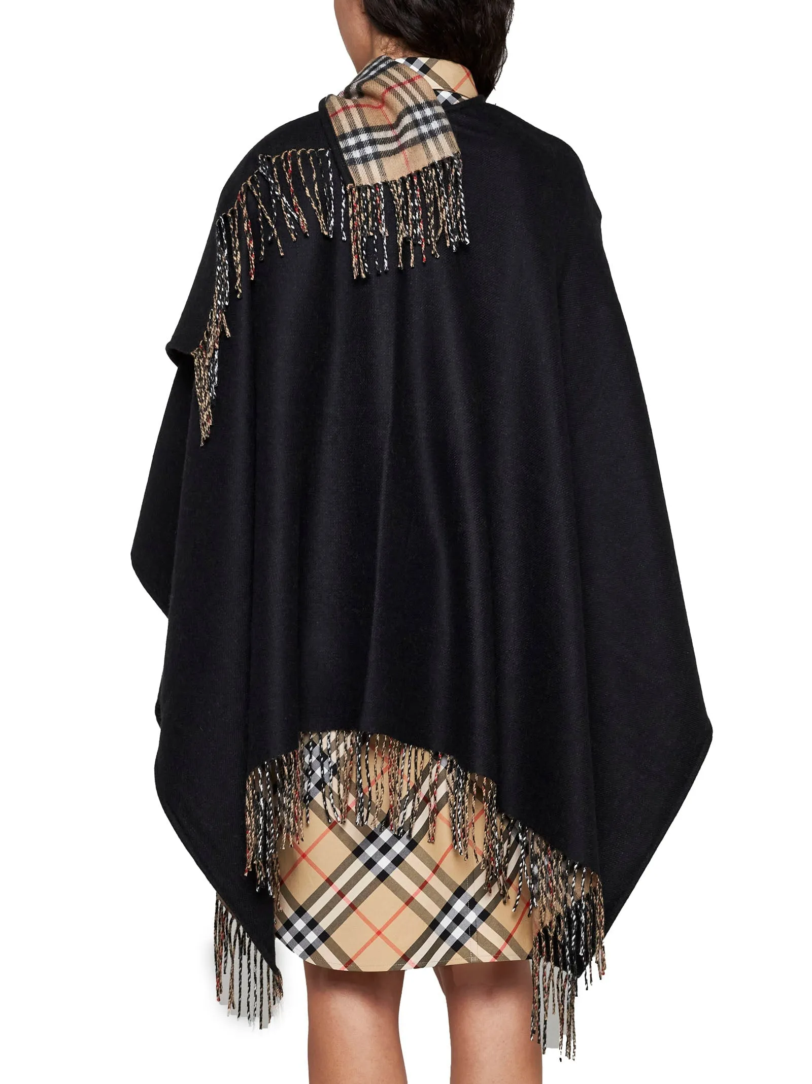 Reversible Check Wool Cape sold by Lord & Taylor product image thumbnail 3