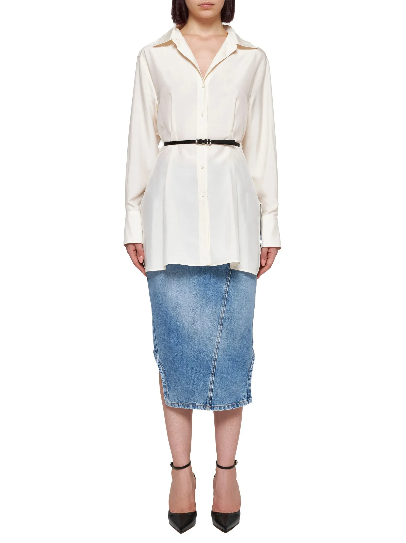 Ivory Silk Voyou Shirt sold by Lord & Taylor product image thumbnail 2
