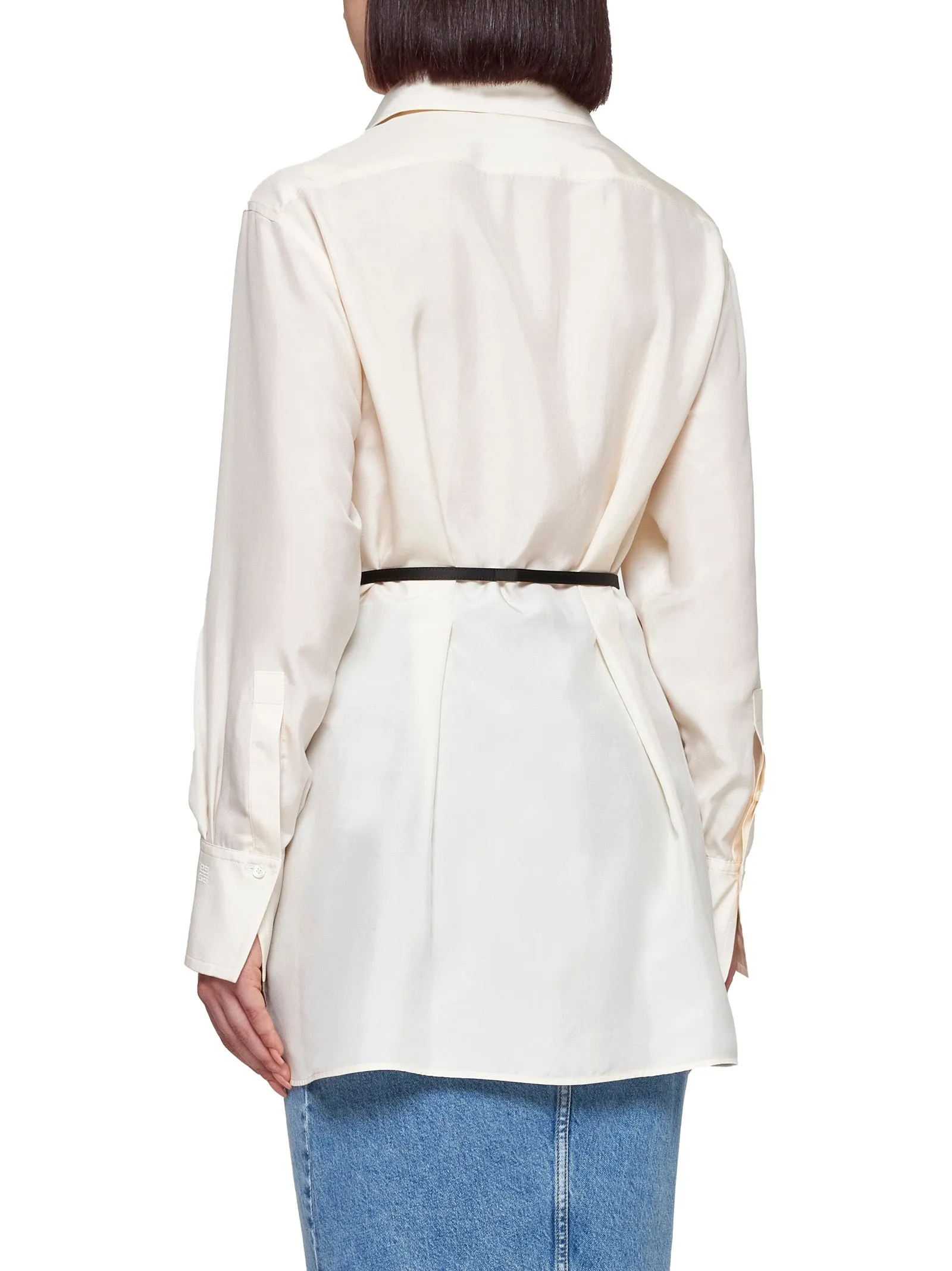 Ivory Silk Voyou Shirt sold by Lord & Taylor product image thumbnail 4