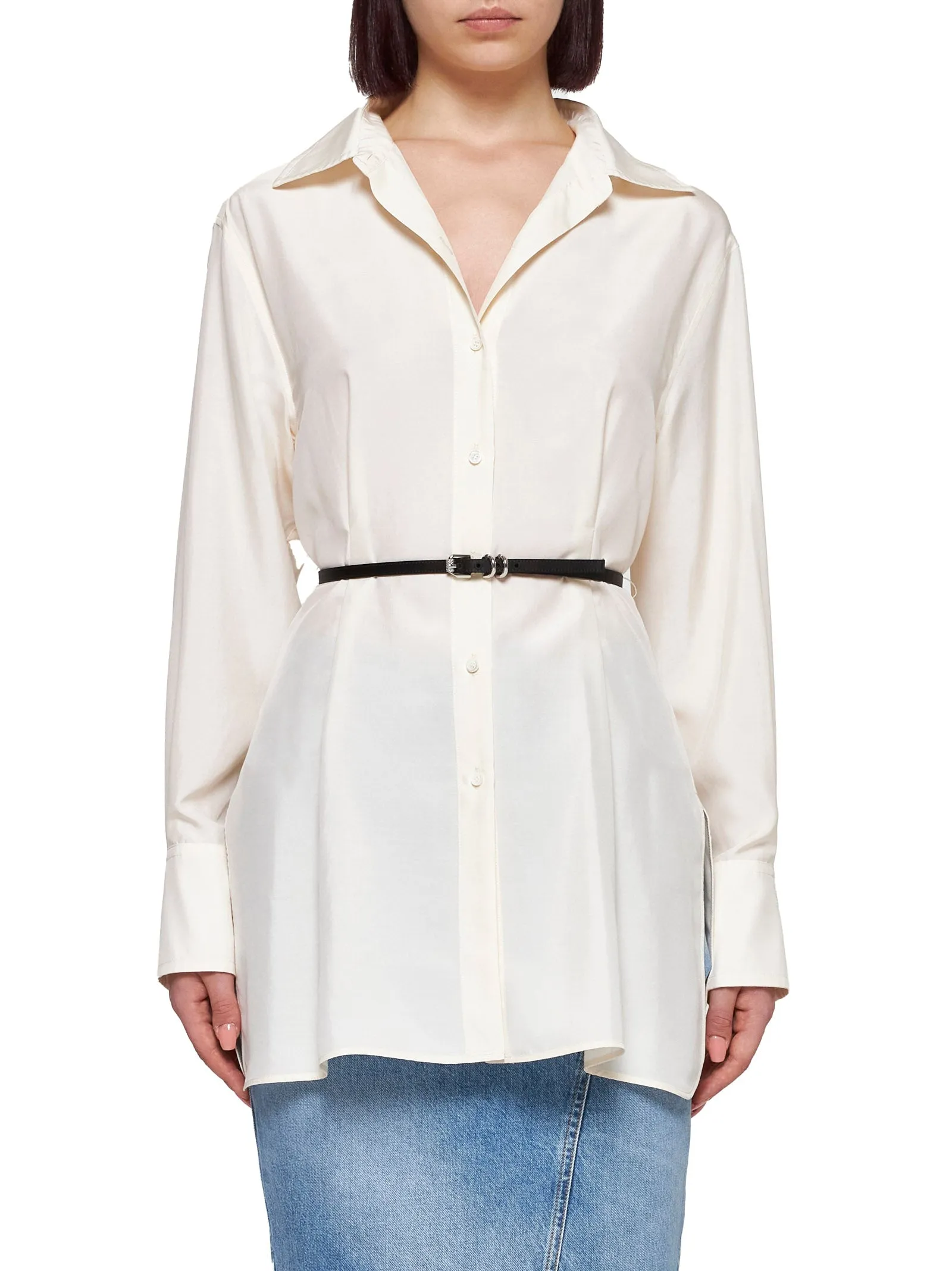 Ivory Silk Voyou Shirt sold by Lord & Taylor product image thumbnail 3