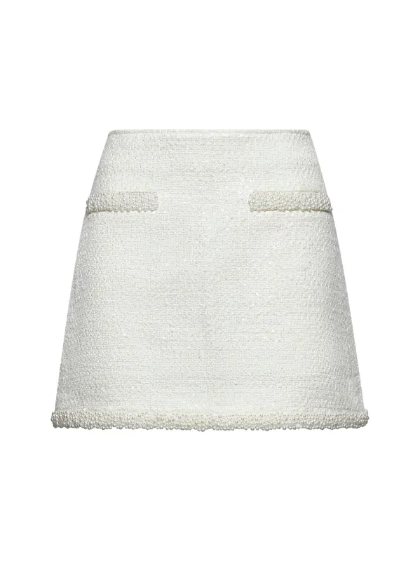 Cream Sequin Bouclé Mini Skirt sold by Lord & Taylor