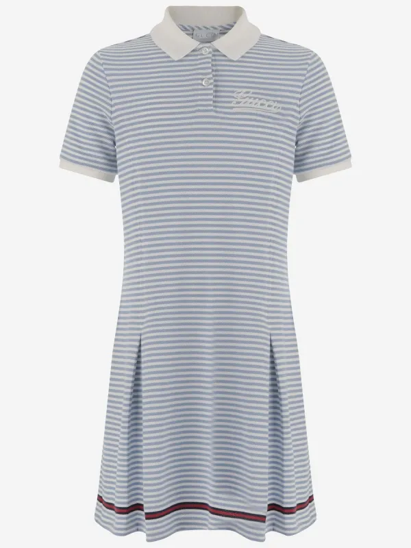 COTTON PIQUE DRESS WITH STRIPED PATTERN sold by Lord & Taylor