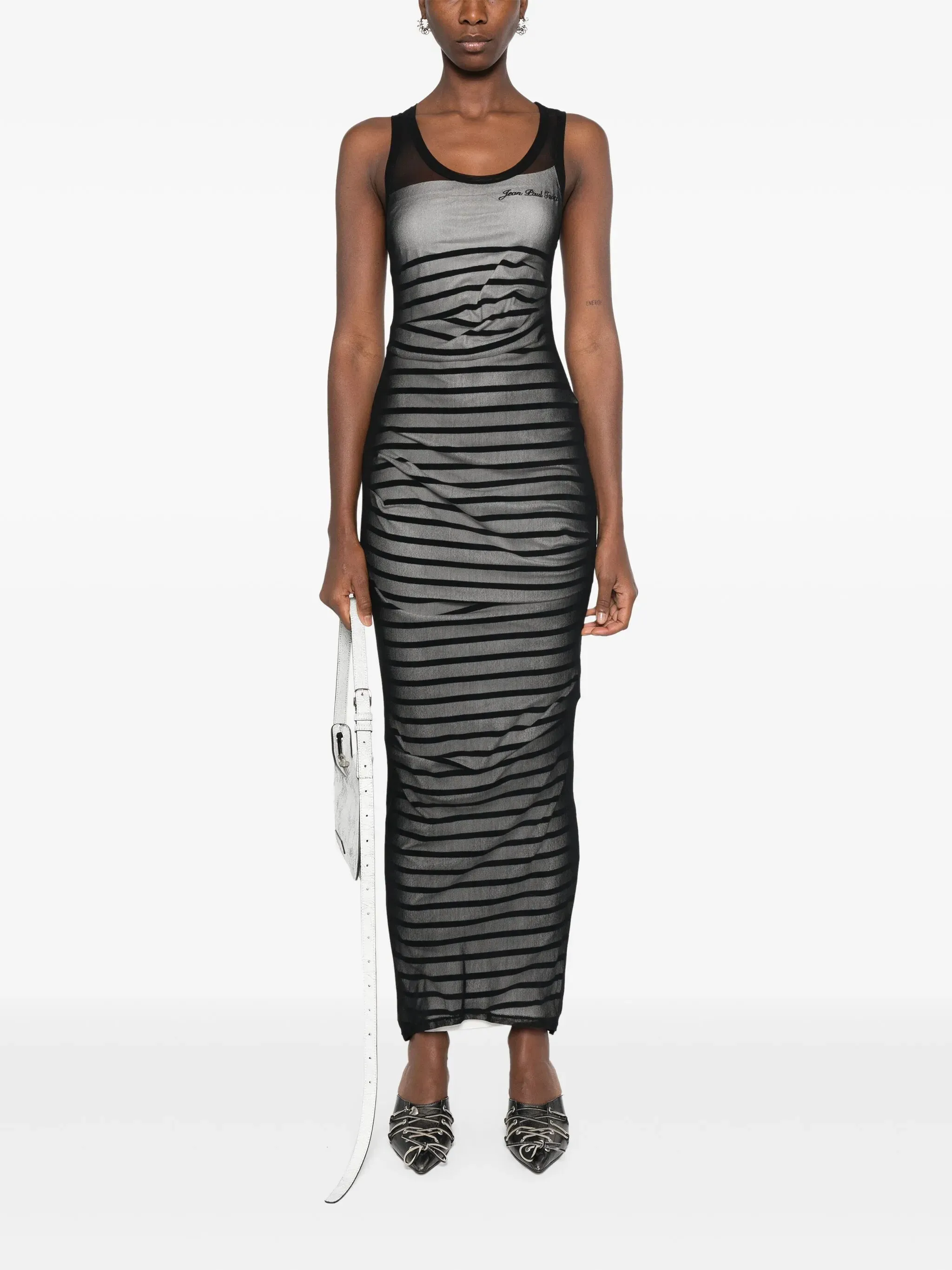 Jean Paul Gaultier Bi-Material Marinière Long Dress sold by Lord & Taylor product image thumbnail 3