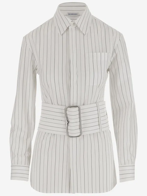 Cotton Shirt with Striped Pattern made by Burberry