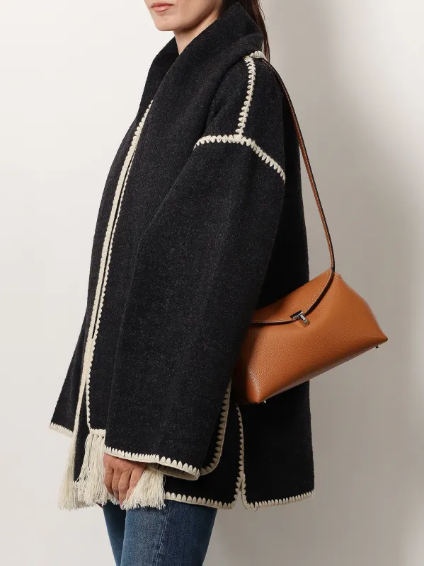 T-Lock Leather Clutch with Contrasting Stitching sold by Lord & Taylor