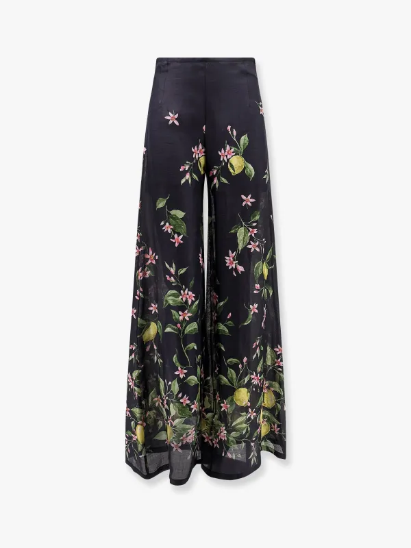 Frangipane rayon trouser with multicolor print sold by Lord & Taylor