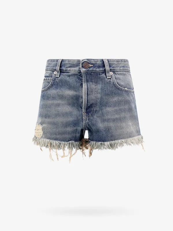 Denim shorts with back logo patch sold by Lord & Taylor