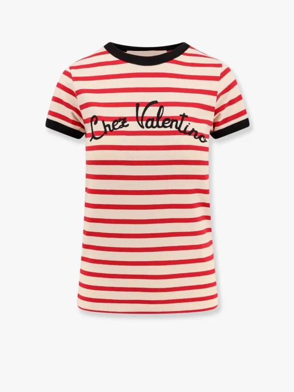 Striped cotton t-shirt with embroidered logo sold by Lord & Taylor
