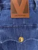 Cotton and linen shorts with chez valentino leather tag sold by Lord & Taylor