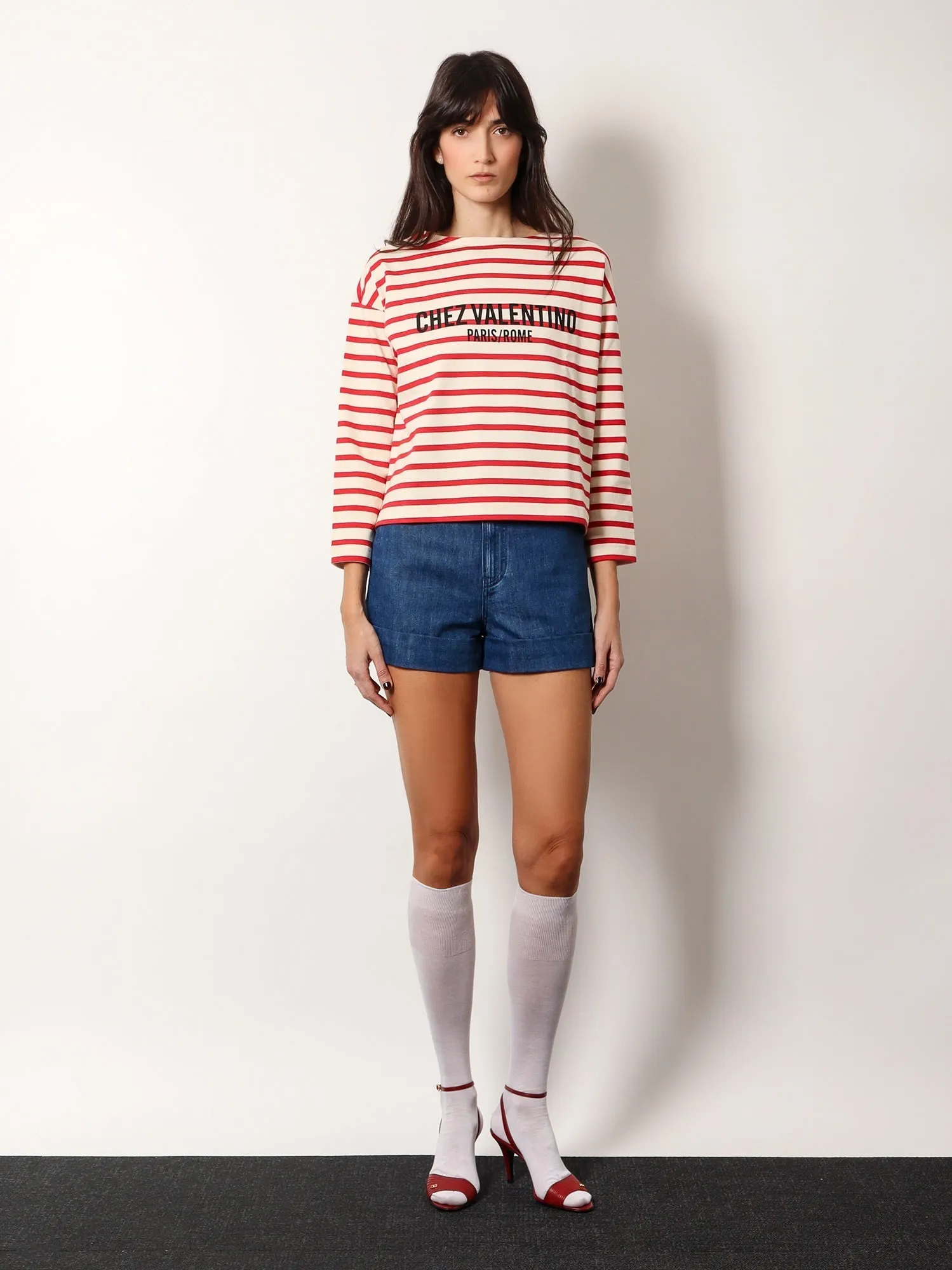 Cotton and linen shorts with chez valentino leather tag sold by Lord & Taylor product image thumbnail 2