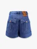 Cotton and linen shorts with chez valentino leather tag sold by Lord & Taylor