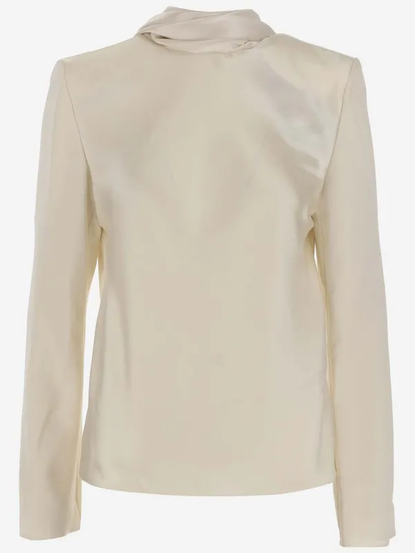 SILK CREPE SATIN BLOUSE sold by Lord & Taylor
