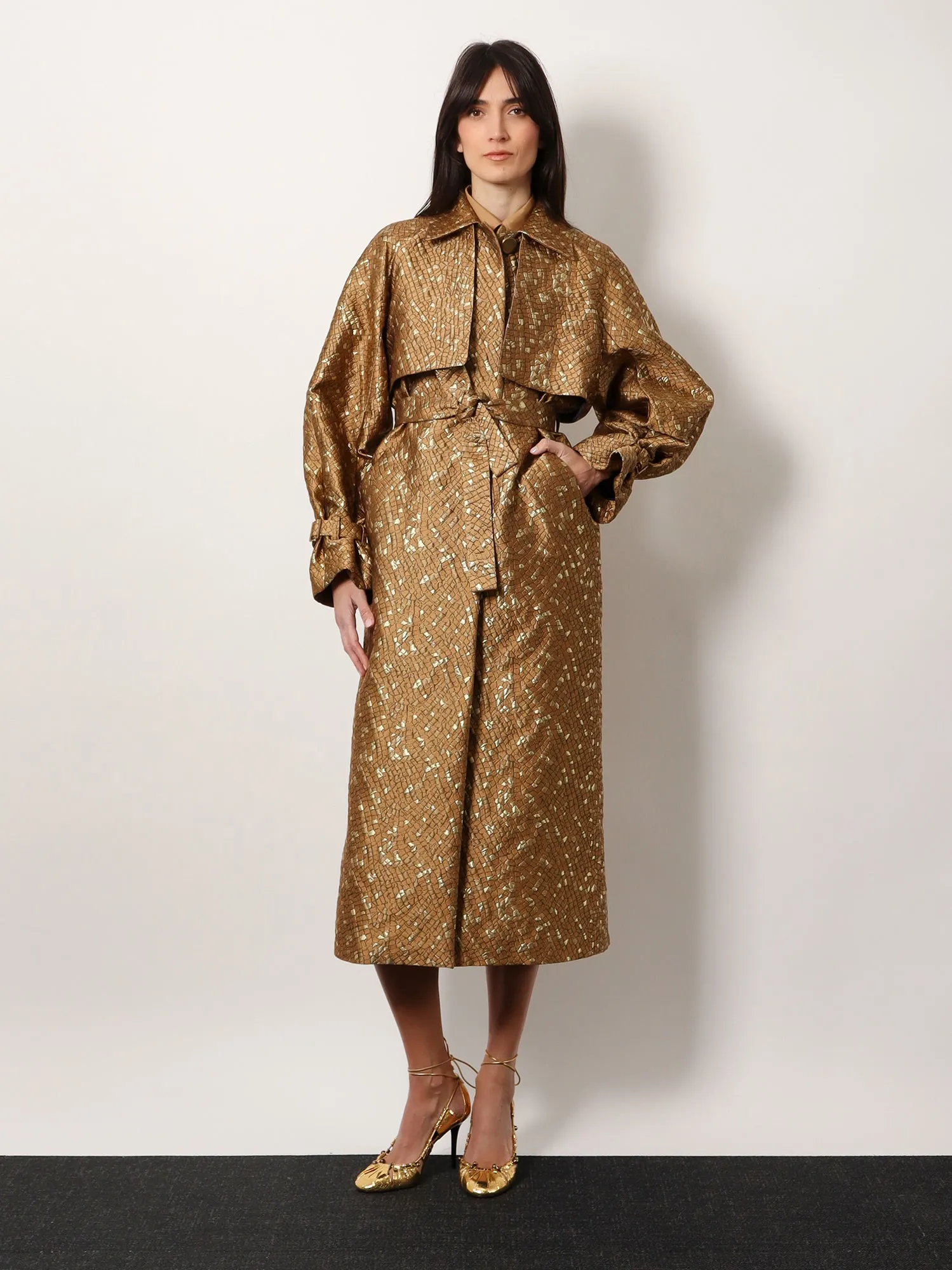 Salsa Oversize Jacquard Trench Coat sold by Lord & Taylor product image thumbnail 2