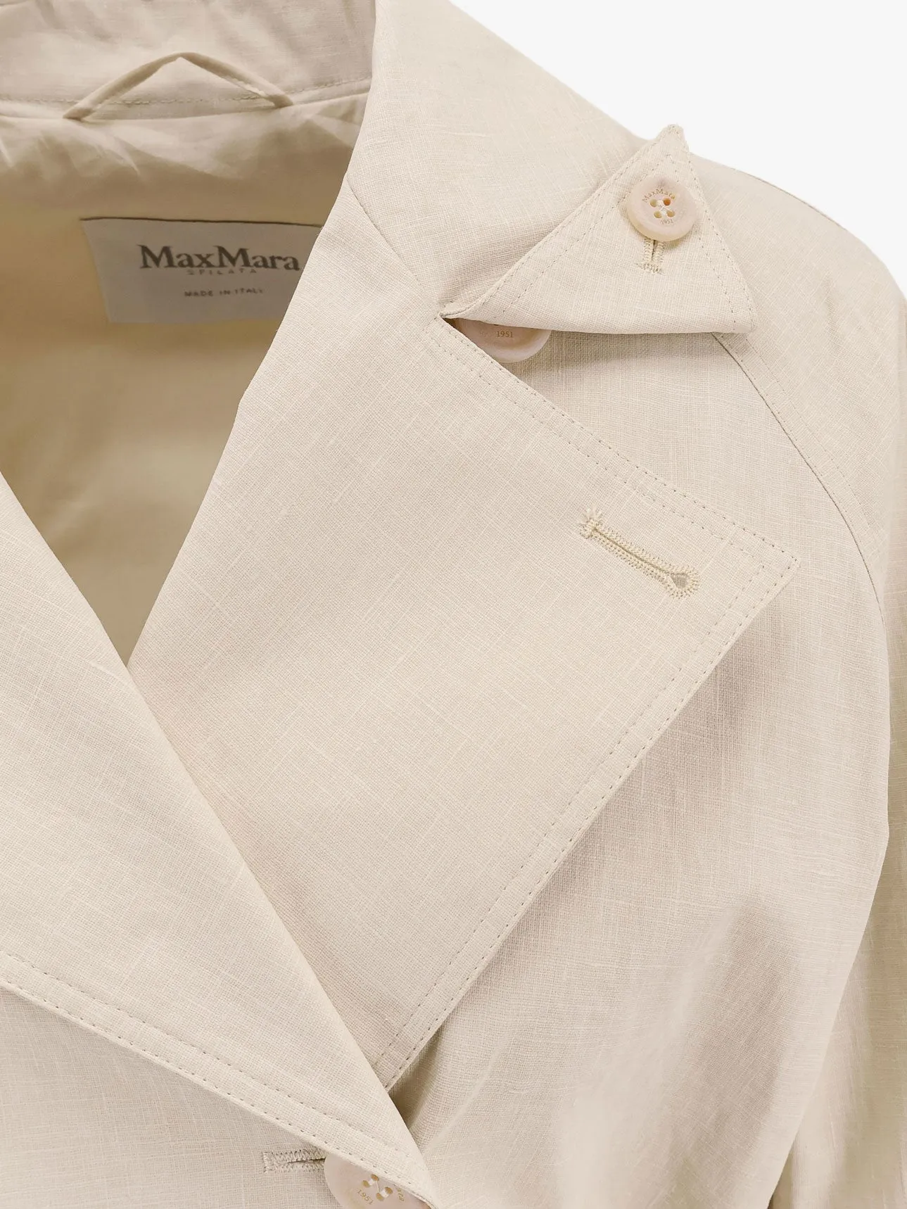 Ronco Max Mara Coated Linen Trench parade parade sold by Lord & Taylor product image thumbnail 3