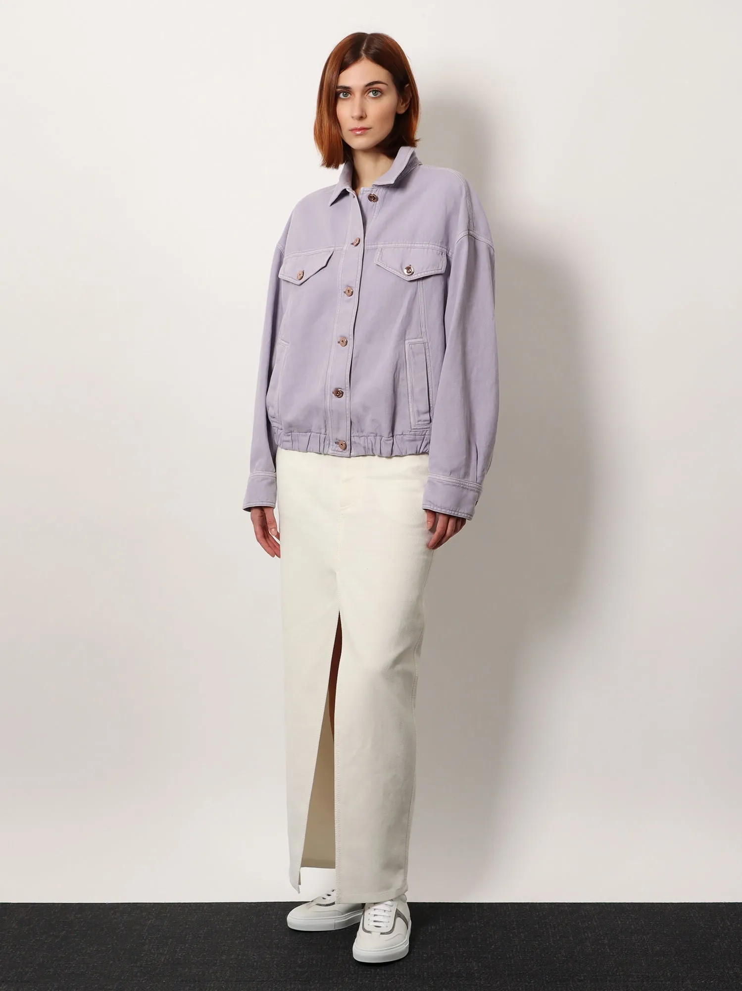 Cotton and linen denim jacket with elastic bottom sold by Lord & Taylor product image thumbnail 2