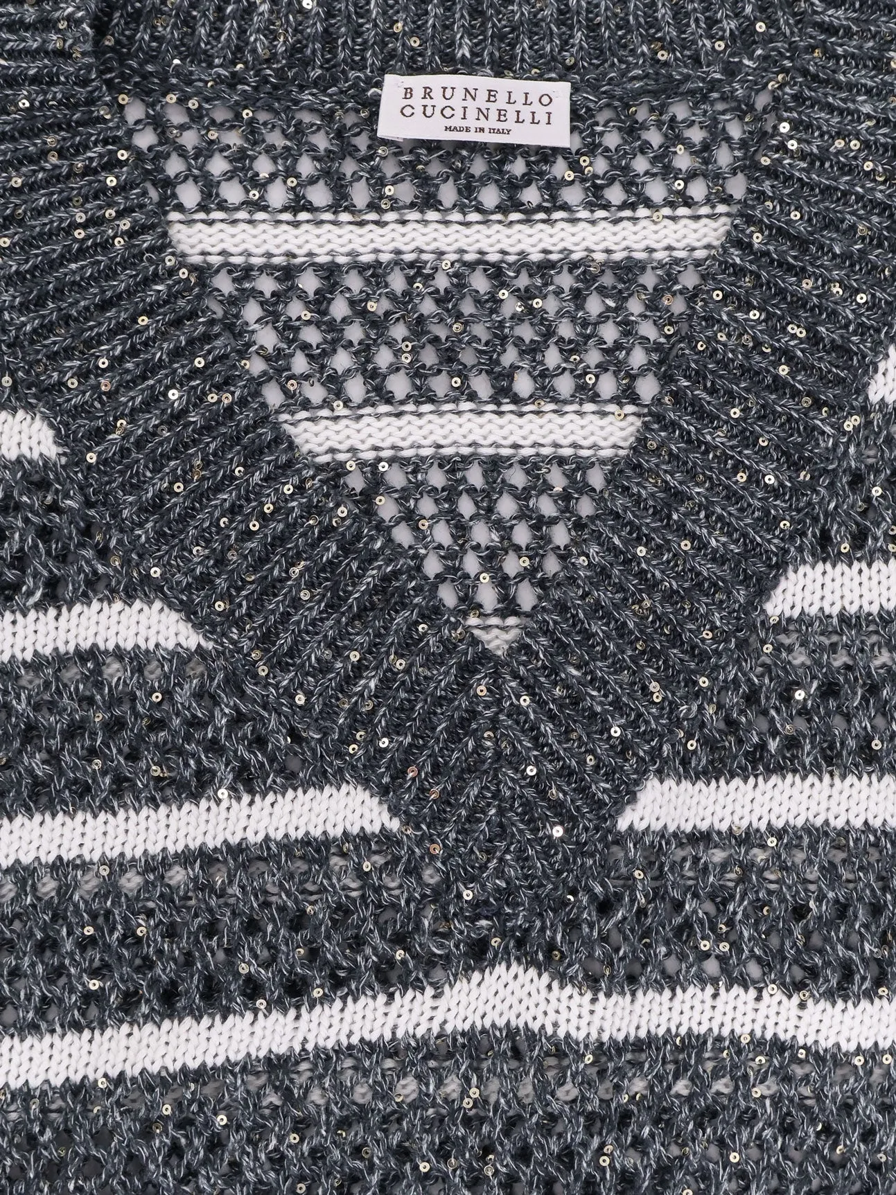 Dazzling striped net knit linen sweater sold by Lord & Taylor product image thumbnail 3