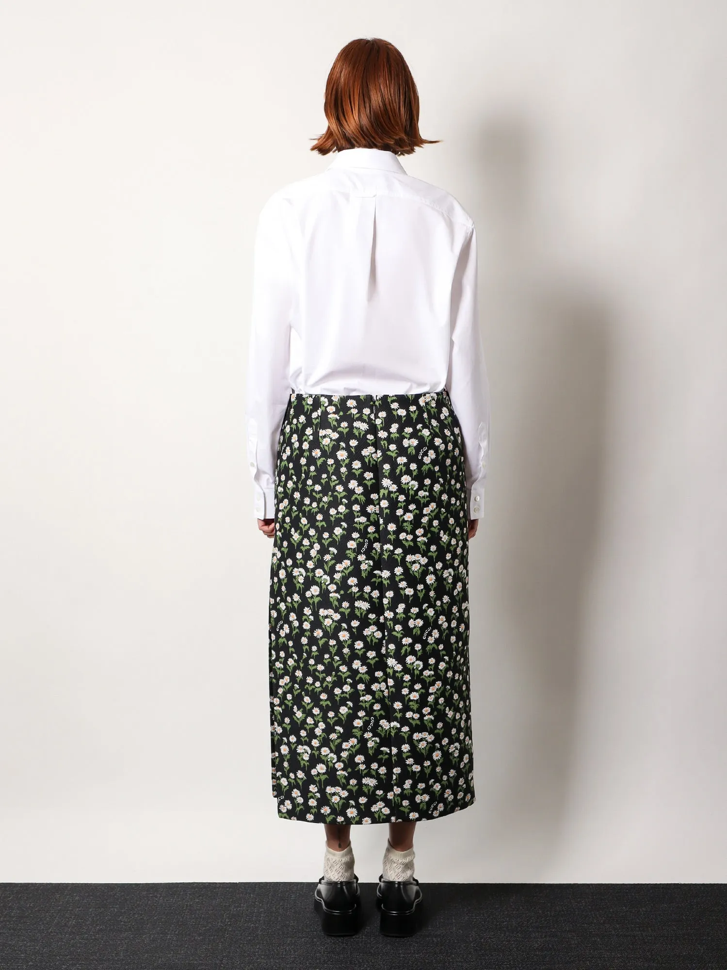 Crêpe jacquard midi skirt with floral pattern sold by Lord & Taylor product image thumbnail 3