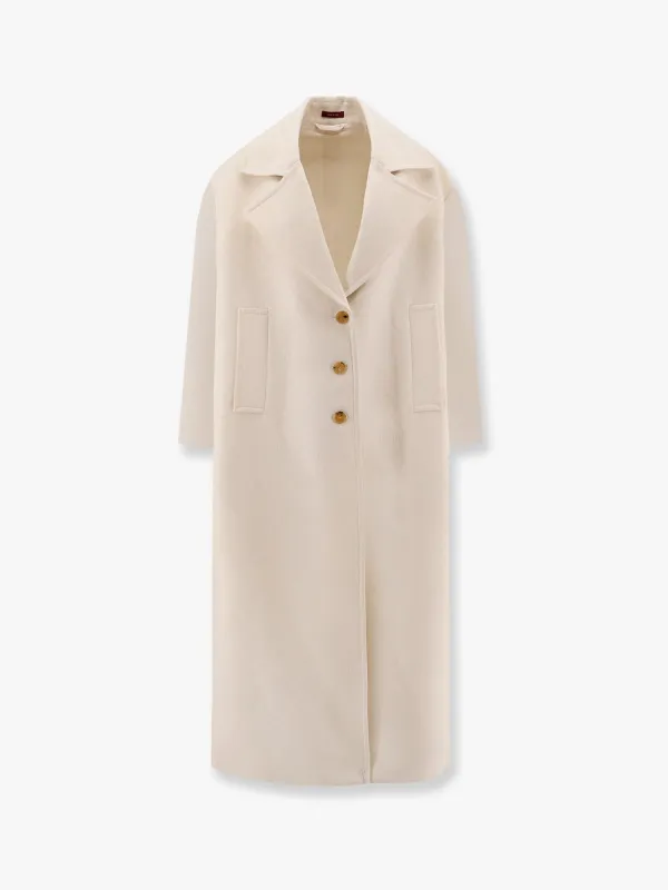 Wool and silk crepe coat with all-over gg motif sold by Lord & Taylor