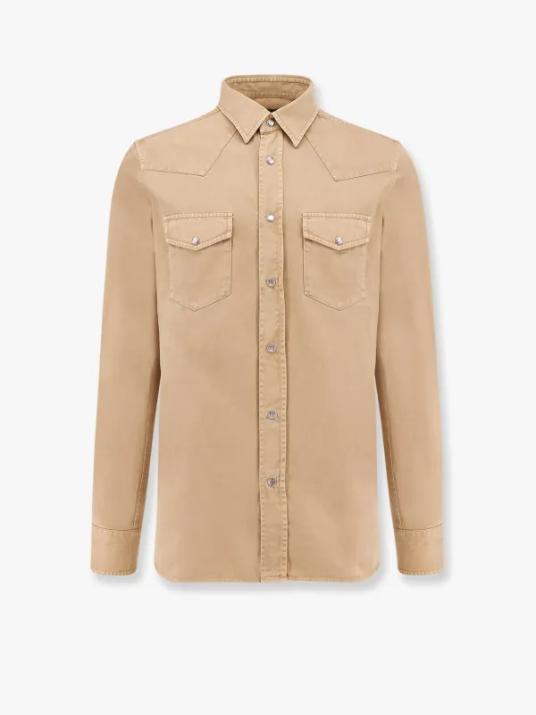 Cotton shirt with pockets and stitching sold by Lord & Taylor