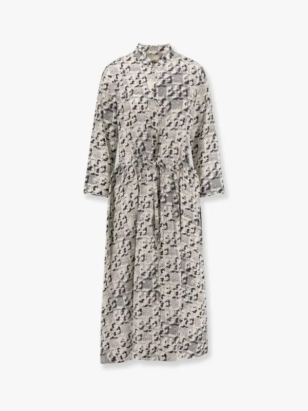 Silk Dress with Pixelated Logo Print made by Tory Burch