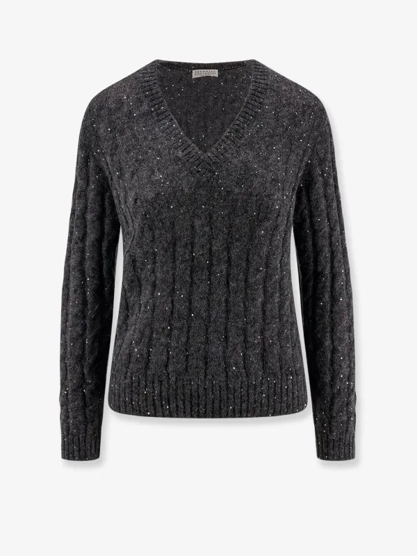 Wool blend sweater with all-over sequins sold by Lord & Taylor