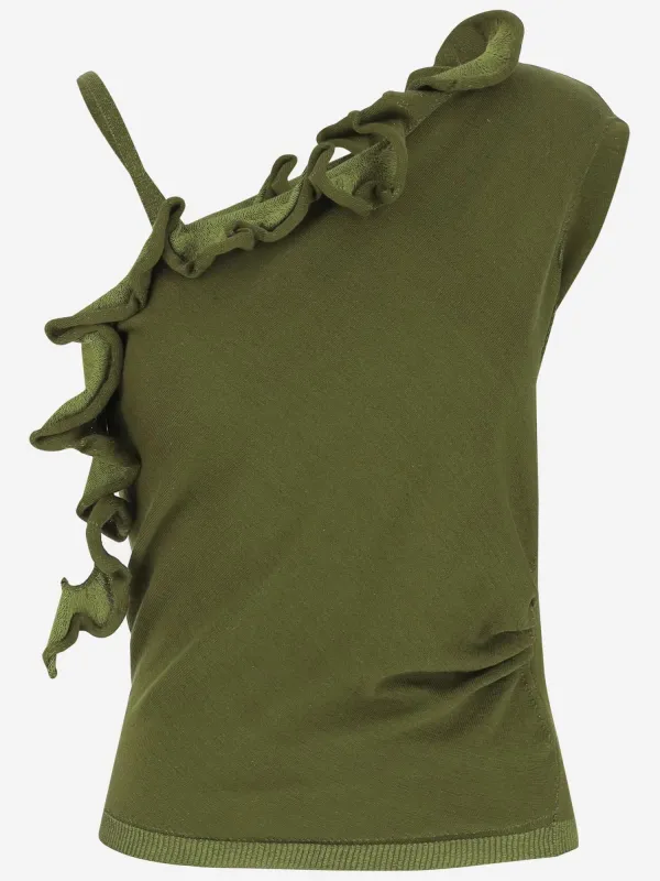 Cotton blend one-shoulder top sold by Lord & Taylor