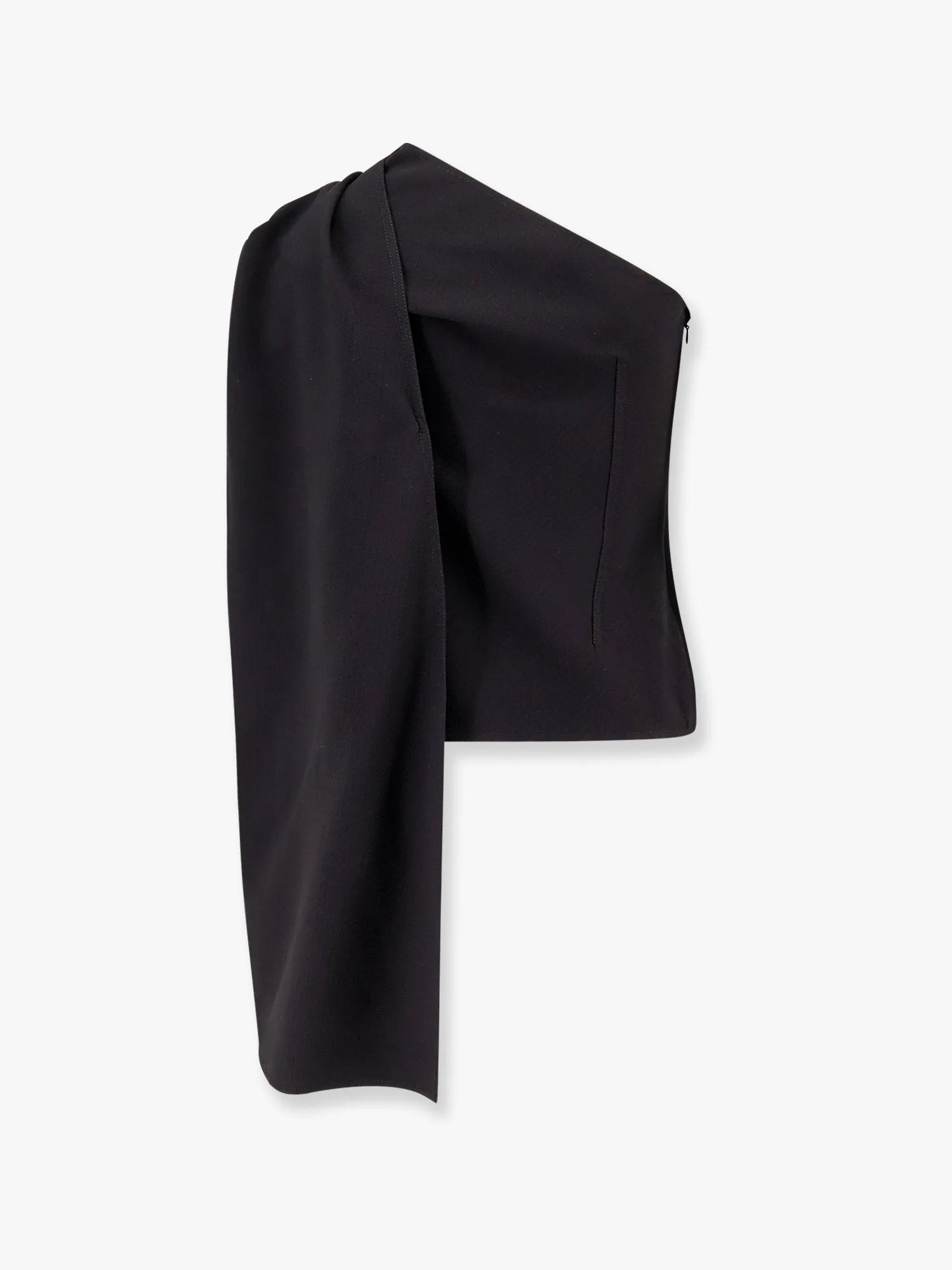 Asymmetric viscose and wool crêpe top sold by Lord & Taylor product image thumbnail 5