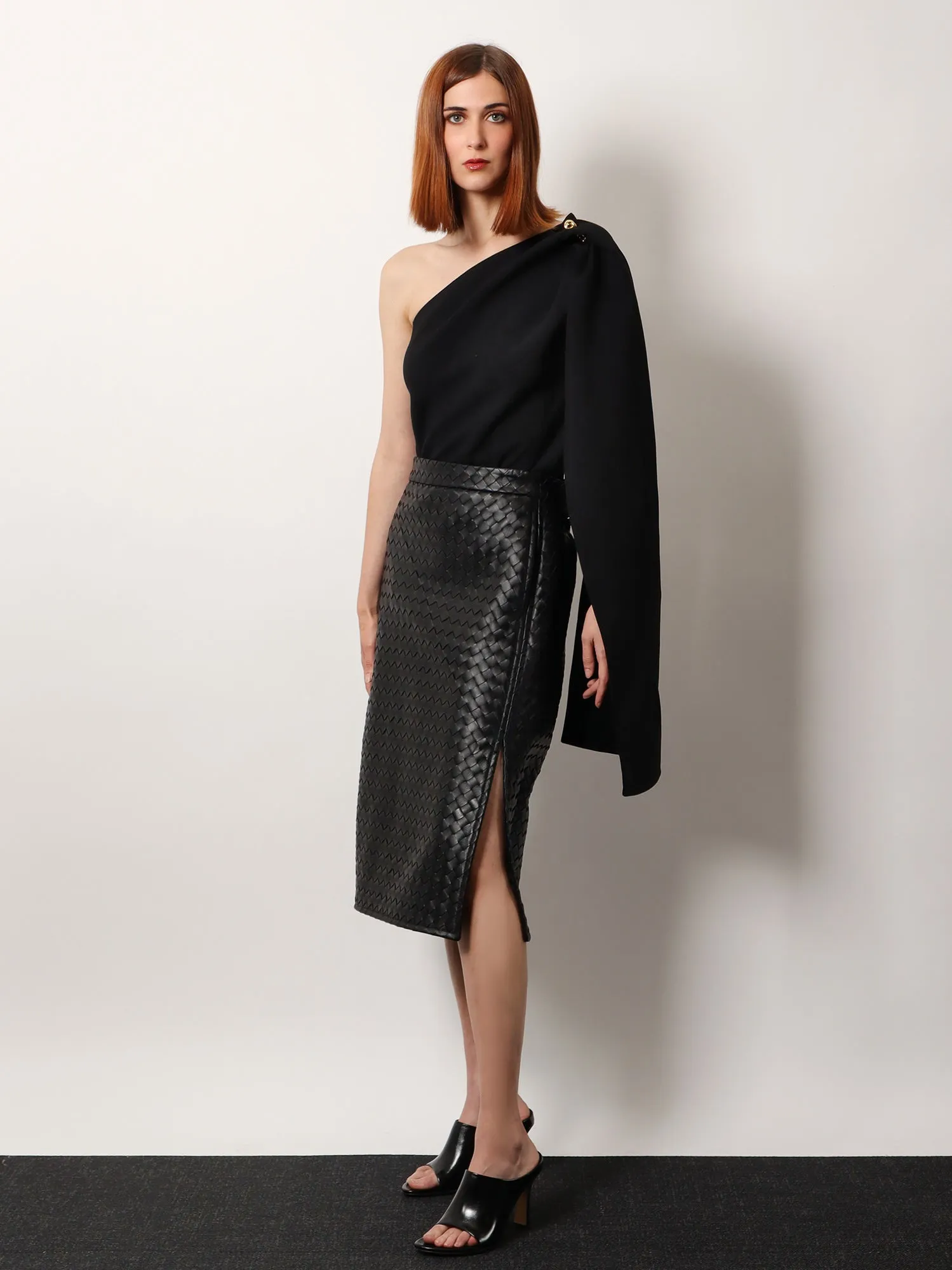 Asymmetric viscose and wool crêpe top sold by Lord & Taylor product image thumbnail 2