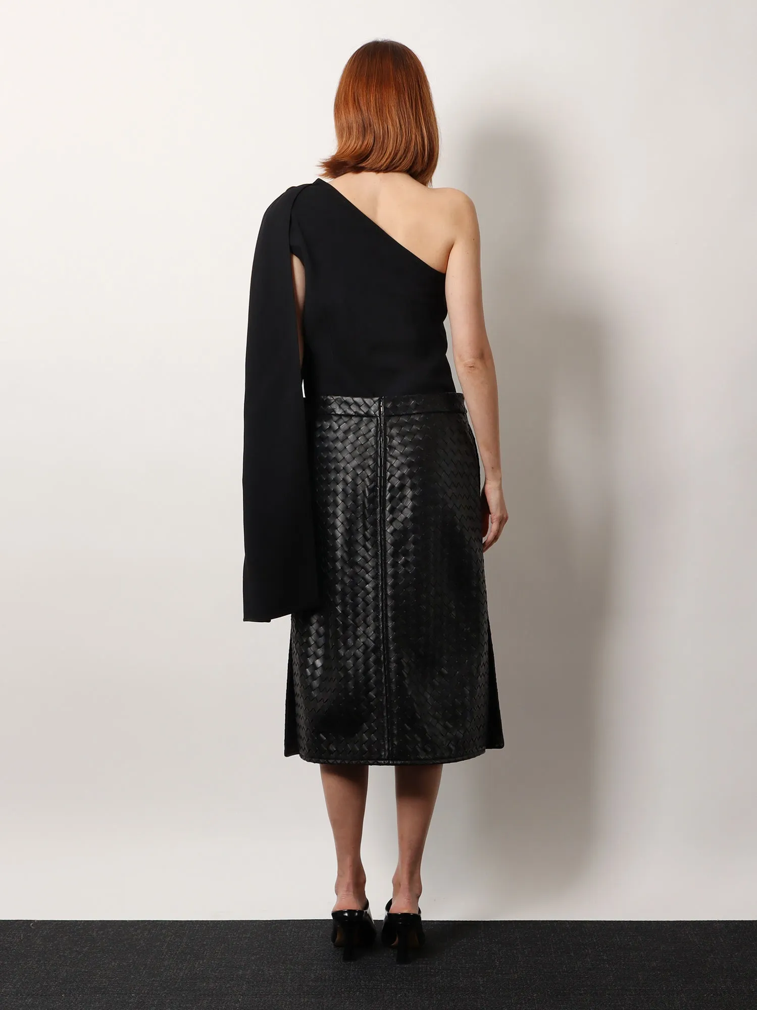Asymmetric viscose and wool crêpe top sold by Lord & Taylor product image thumbnail 3
