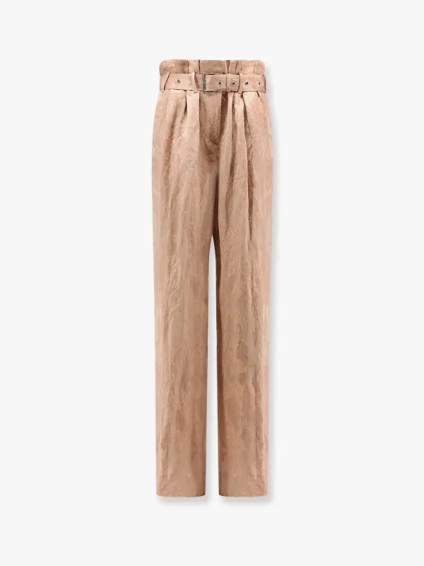Damasked Linen and Viscose Trousers with Belt sold by Lord & Taylor