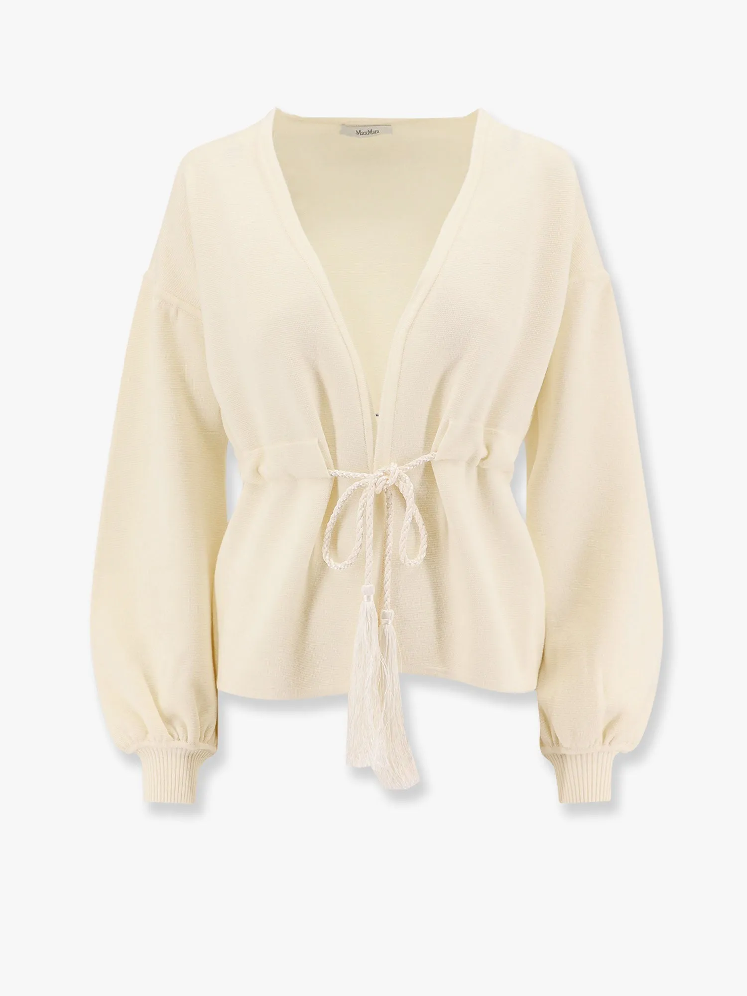 Tiberio virgin wool cardigan with rope at waist sold by Lord & Taylor
