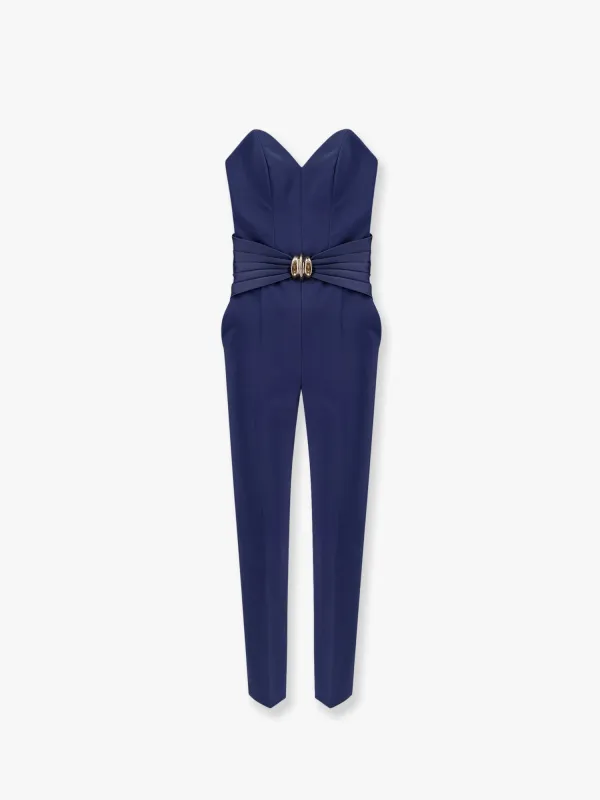 Strapless jumpsuit with waist belt sold by Lord & Taylor