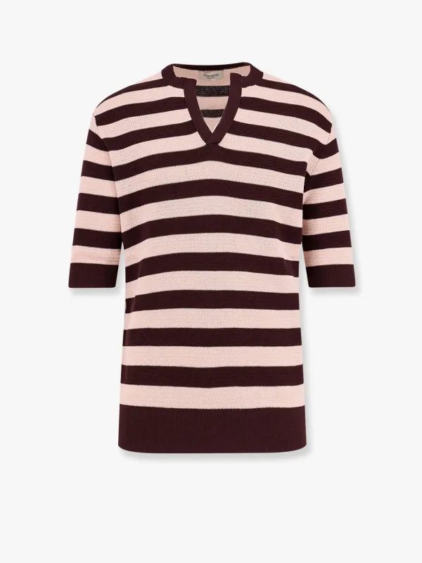 Striped Knitted Cotton Sweater made by Laneus