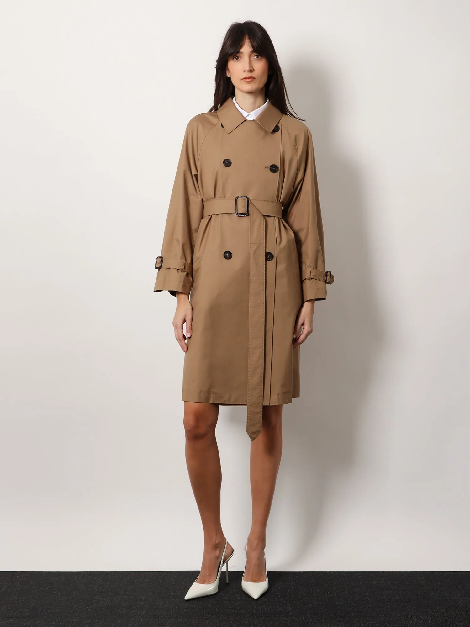 Cotton blend c trench with leather buckles sold by Lord & Taylor product image thumbnail 2