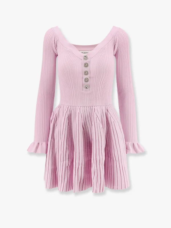 Ribbed knit mini dress with jewel buttons sold by Lord & Taylor