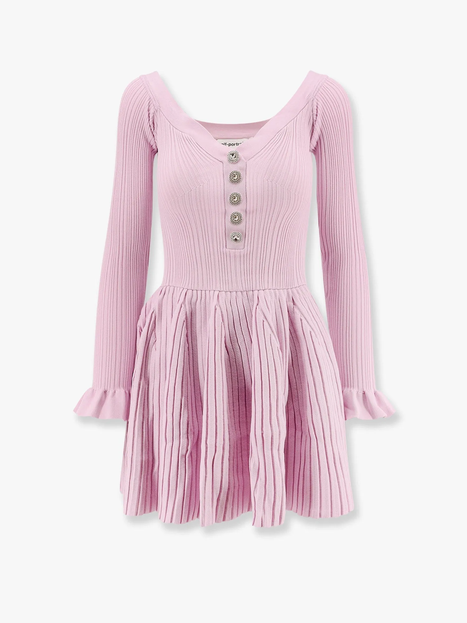 Ribbed Knit Mini Dress with Jewel Buttons sold by Lord & Taylor