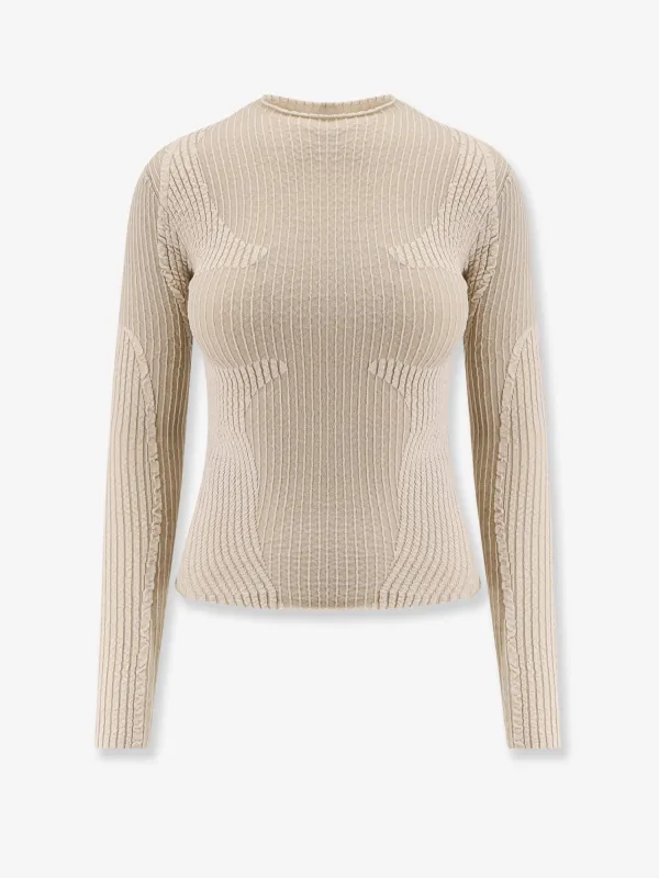 Wavy stretch cotton blend top sold by Lord & Taylor