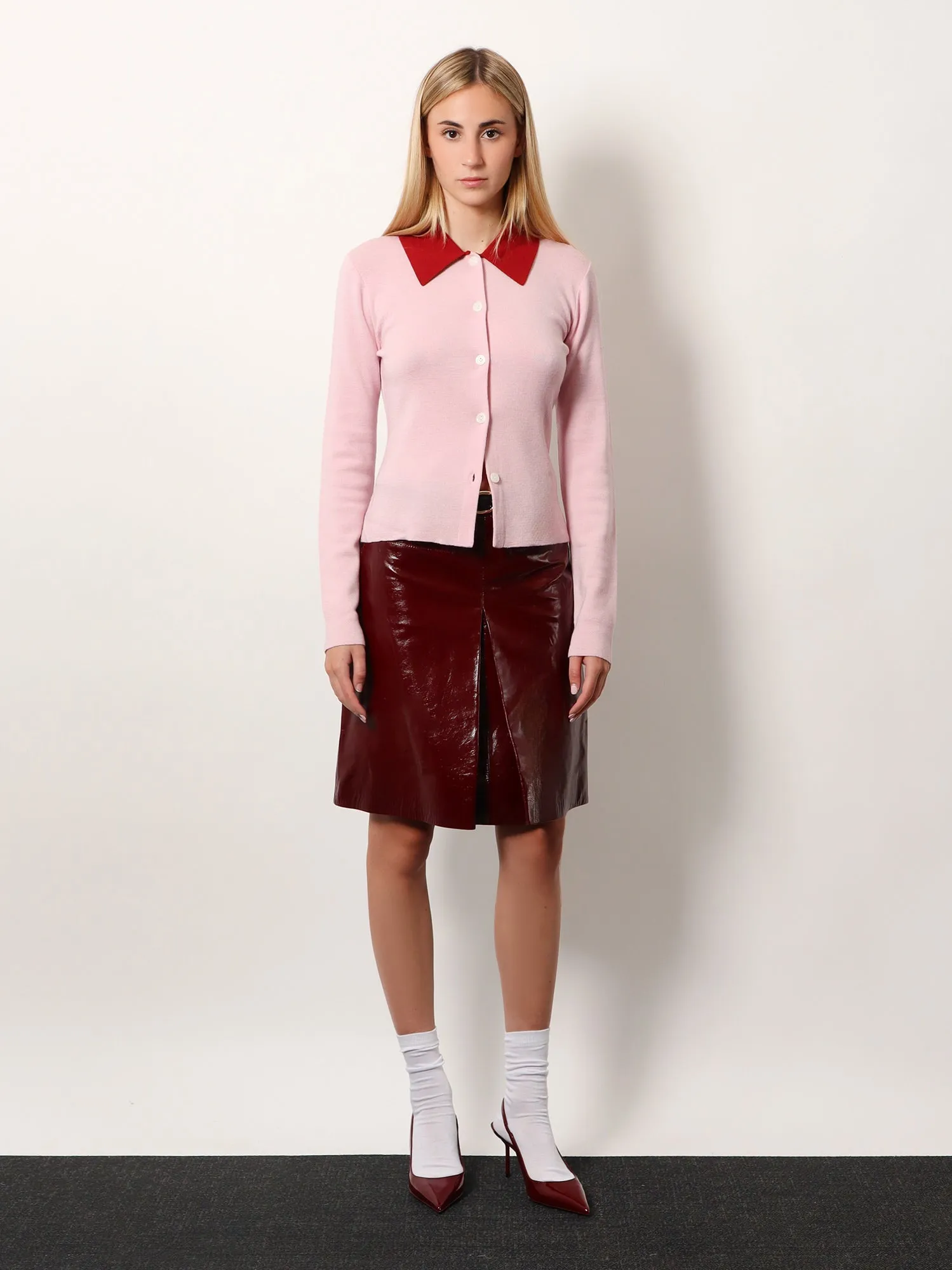 Wool Cardigan with Contrasting Collar sold by Lord & Taylor product image thumbnail 2